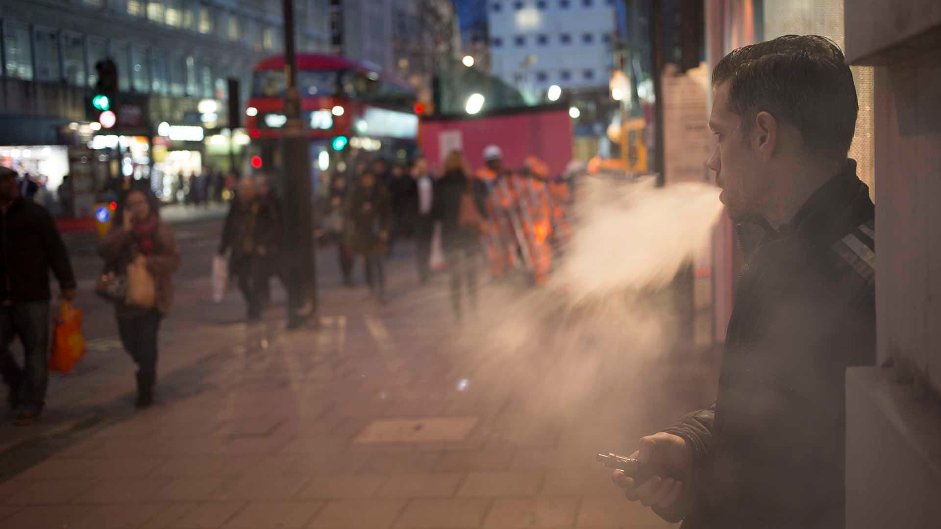 Man smoking in London