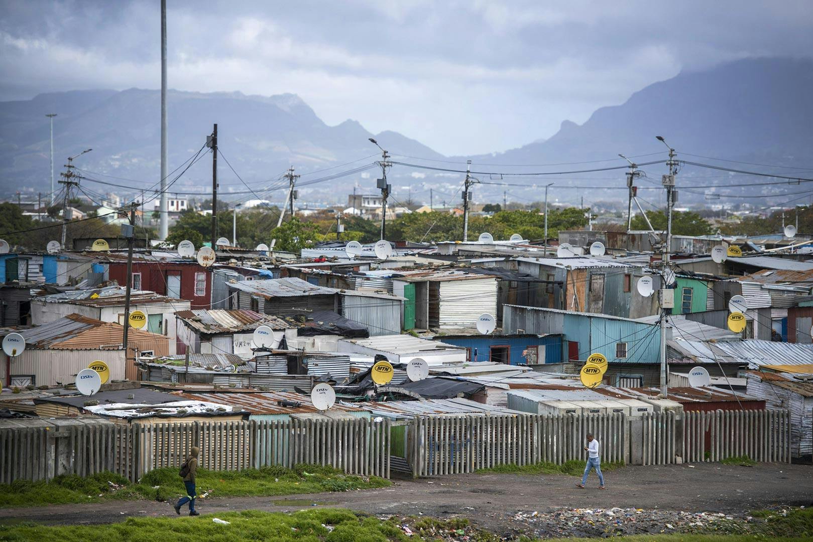 A view of the informal settlement in Nyanga East, Cape Town